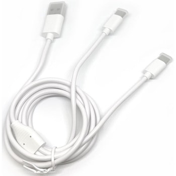 保護キャップ付きUSB Type-Cツインケーブル1m WH エアージェイ