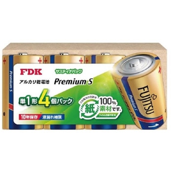 アルカリ乾電池 単1形 1.5V LR20PS Premium S/4個サスティナパック FDK