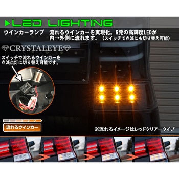 L375S/385S タントカスタム ファイバーLEDテールV3+センターガーニッシュセット レッドクリアー クリスタルアイ
