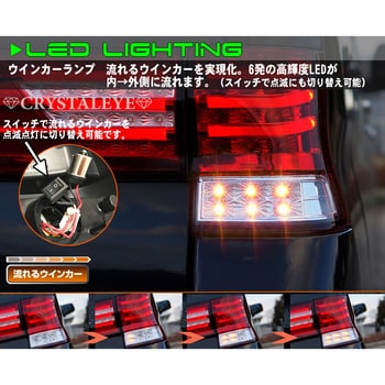 J124RRVCRC L375S/385S タントカスタム ファイバーLEDテールV3+センターガーニッシュセット レッドクリアー 1セット  クリスタルアイ 【通販モノタロウ】