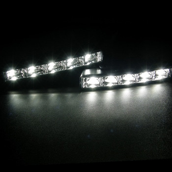 LEDデイランプ デイライト 高輝度ハイパワーLED5発 室内スイッチ付き ブラック クリスタルアイ