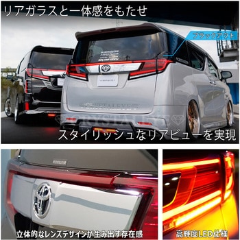 30系ヴェルファイア/アルファード 後期用 クリスタルアイ ファイバーフルLEDテール レッドクリアー クリスタルアイ