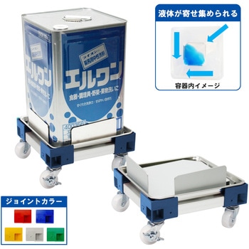 リメイン ロスト付 一斗缶用 ステンレス液もれ防止トレー付カラーAP台車 エム・あい