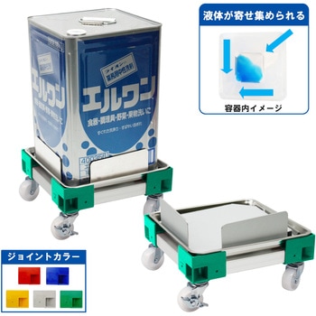 リメイン ロスト付 一斗缶用 ステンレス液もれ防止トレー付カラーAP台車 エム・あい