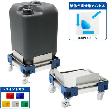 リメイン ロスト付 角型ポリ缶用 ステンレス液もれ防止トレー付カラーAP台車 エム・あい