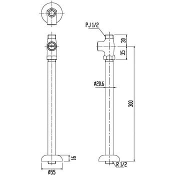 LF-3SV(300)K 止水栓床給水タイプ ドライバー式 1個 LIXIL(INAX) 【通販モノタロウ】