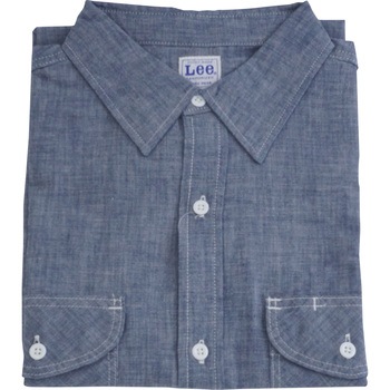 メンズシャンブレー半袖シャツ Lee