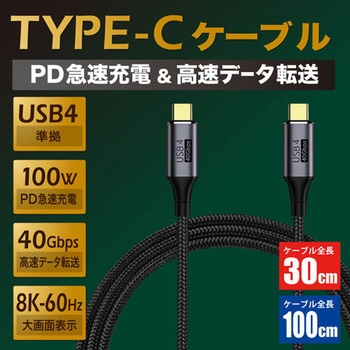 Type C to Type C USB 4.0 Multifunctional Data Cable 0.3m JTT