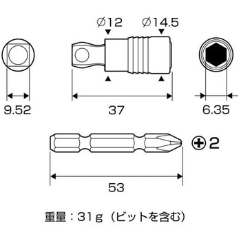 ビット交換式ソケットアダプター ANEX