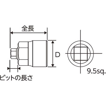 3/8 スタビーヘックスビットソケット Pro-Auto