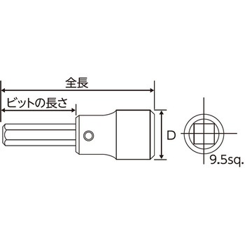 9．5ヘキサゴンソケット -7mm Pro-Auto