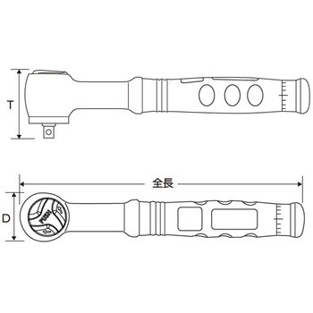 EW3525 3/8SQ 絶縁トルクレンチ Pro-Auto 全長266mm EW3525 - 【通販