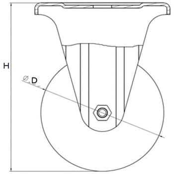 キャスター ウレタン車輪 固定車 中荷重 モノタロウ プレート式 固定車