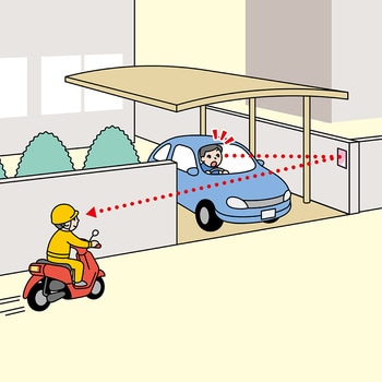 FFミラー車出口 コミー