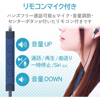 ステレオヘッドホン(マイク付)/耳栓型/Lightning/10．0mmドライバ/FAST MUSIC/LF12C エレコム