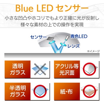 ワイヤレスマウス 無線 2.4GHz USB 3ボタン ブルーLED 3DCAD 高耐久 ホイールレス 左右対称 両利き対応 エレコム