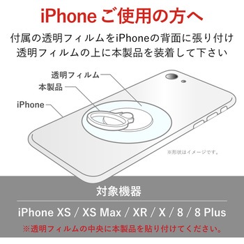 スマートフォン用ストラップ/フィンガーリング/クリア/スタンダード エレコム