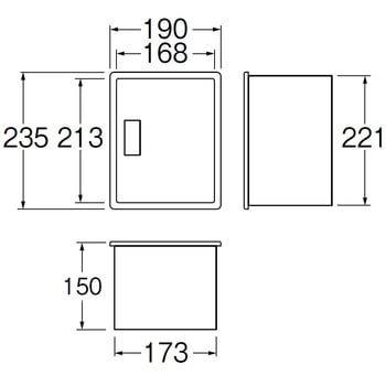 R81-1-235X190X150 散水栓ボックス(壁面用) 1個 SANEI 【通販モノタロウ】