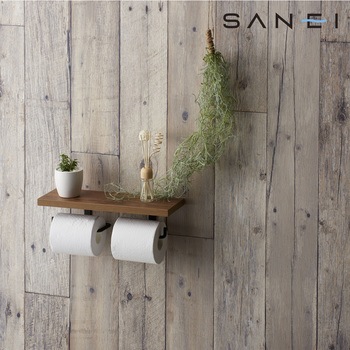 ダブルペーパーホルダー棚付 SANEI