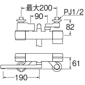 SK18C-13 サーモシャワー混合栓 1個 SANEI 【通販サイトMonotaRO】