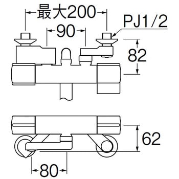 SK18C-S9L08 サーモシャワー混合栓 1個 SANEI 【通販サイトMonotaRO】