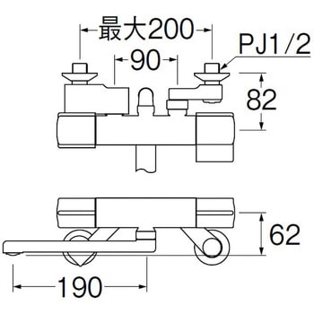 SK18C-T5L19 サーモシャワー混合栓 1個 SANEI 【通販サイトMonotaRO】