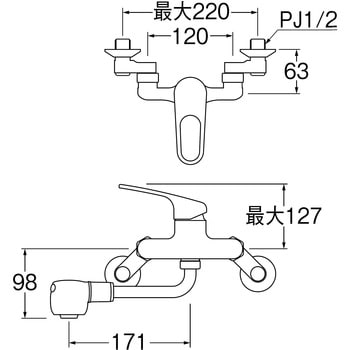 K1700M-13 シングル切替シャワー混合栓 1個 SANEI 【通販サイトMonotaRO】