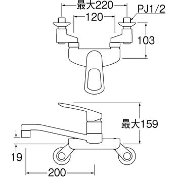 K2710E-3U-13 シングル混合栓 1個 SANEI 【通販サイトMonotaRO】