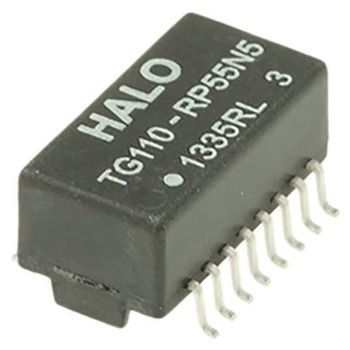 Telecom Transformer 10/100 with POE SMT HALO ELECTRONICS