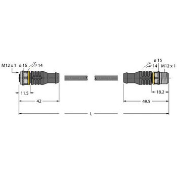 Turck ケーブル M12 メス TURCK