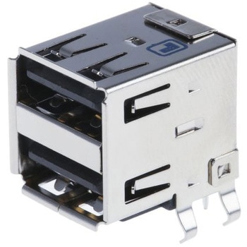 USBコネクタ (タイプA)， USB2.0， メス Lumberg， ポート数:2 LUMBERG