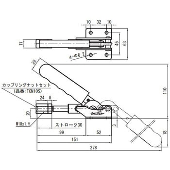 TPA50F トグルクランプ 横押し型 1個 スーパーツール 【通販サイト