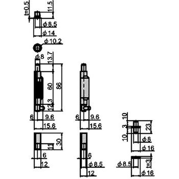 点検口用ピボットヒンジ(上枠キャップタイプ) - ジョー・プリンス竹下