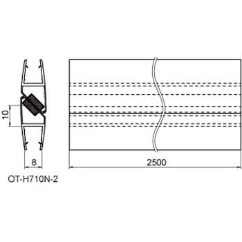 OT-H710N-2 ガラス用エッジシール(マグネットタイプ) 1セット(2本