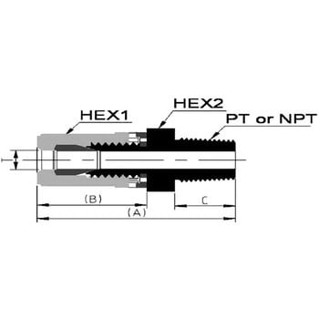 MCT-M6-R1 フッ素樹脂 PFA 継手 メイルコネクタスルー 1個 FIT-ONE
