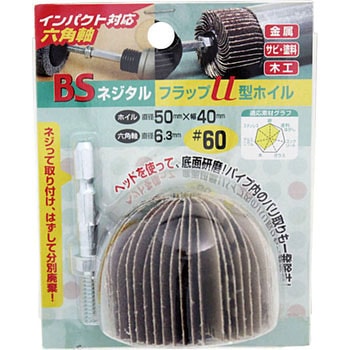 BSネジタルフラップU型ホイル(六角軸) イチグチ