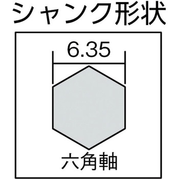 充電磁器タイル用ドリルビット (6.35六角軸) TRUSCO