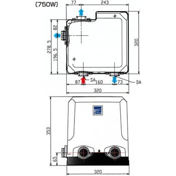 32HPE0.75 家庭用給水ポンプ 1台 荏原製作所 【通販サイトMonotaRO】