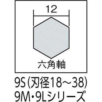 9S-350 クギ切りドリル スターエム 刃径35mmシャンク径12mm全長125mm