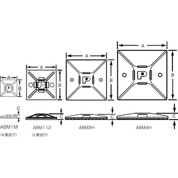 ABM100-AT-D マウントベース(粘着テープ付) 1袋(500個) パンドウイット