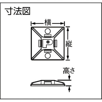 マウントベース 耐熱性黒 粘着テープ付 PANDUIT(パンドウイット)