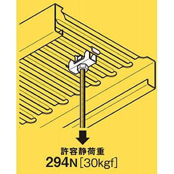 軽量床板材用吊りボルト支持金具