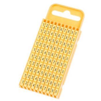 Yellow clip on cable marker，size 3 0-9 ヘラマンタイトン(タイトン)