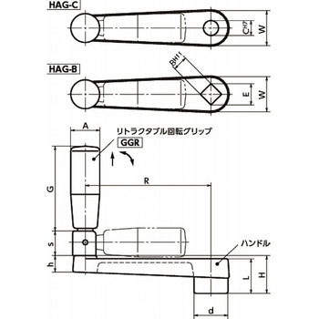 HAG アルミクランクハンドル NBK(鍋屋バイテック会社)