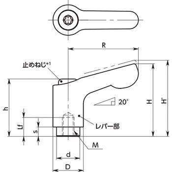 LDCF ミニクランプレバー(めねじ) NBK(鍋屋バイテック会社)