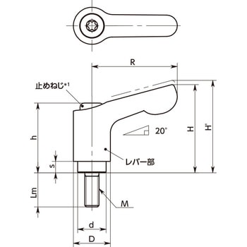 LDCM ミニクランプレバー(おねじ) NBK(鍋屋バイテック会社)