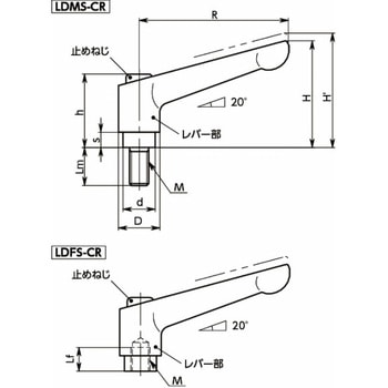 LDMS クランプレバー(おねじ) NBK(鍋屋バイテック会社)