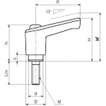 LECM ミニプラクランプレバー(おねじ) NBK(鍋屋バイテック会社)