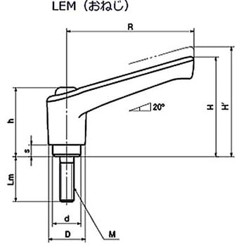 LEM プラクランプレバー(おねじ) NBK(鍋屋バイテック会社)