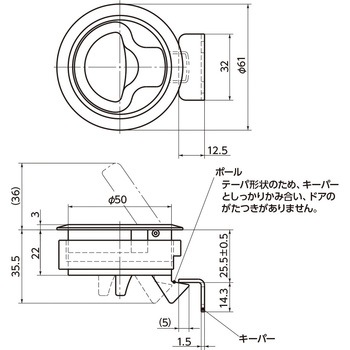 M1 フラッシュプルラッチ NBK(鍋屋バイテック会社)